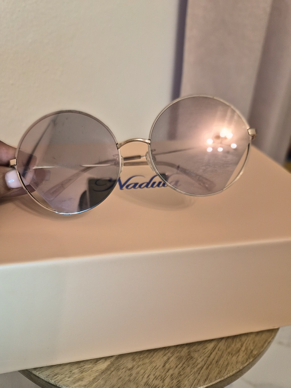 Moschino Round Gold-Tone Sunglasses